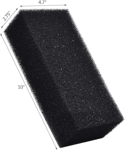 ALEGI Filter Foam Sponges, Bio Sponge Filter Media Pad, Cut-to-Size Foam for Aquarium Fish Tank (10" x 4.7" x 2.75") - size: 10" x 4.7" x 2.75"