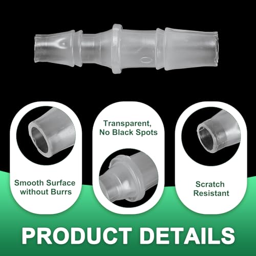PATIKIL Hose Barb Reducer, 6 Pcs 5/16" to 1/4" Hose ID Connectors Joint Plastic Pipe Fitting Splicer Mender Union Adapter for Air Water Fuel Gas Aquarium, White - size: 5/16" to 1/4"