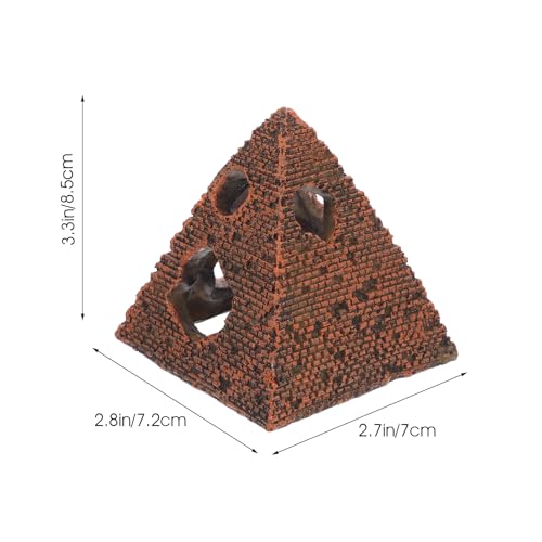 1PC Pyramid Aquarium Fish Tank Decorations Small Hideout House Statues Figurine Sculpture Ancient Egypt Reptile Turtle Lizard Spider Tanks Terrarium Egyptian Décor Ornament Pet