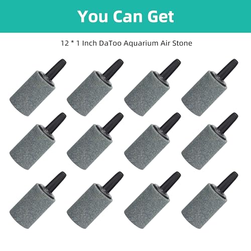 DaToo Aquarium Air Stone 1 Inch 12 Pack Fish Tank Aerator Bubble Diffuser Silicon Carbide Fish Tank Airstone for Air Pump Aquariums Ponds Hydroponic Systems