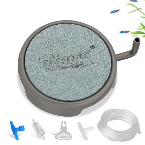 hygger Aquarium Air Stone Quiet Ultra High Dissolved Oxygen Diffuser Air Stones for Aquariums Nano Fish Tank Bubble Stone Kit Stainless Steel Air Stone for Aquarium Fish Tank and Hydroponics-2.2inch - size: 2.2inch