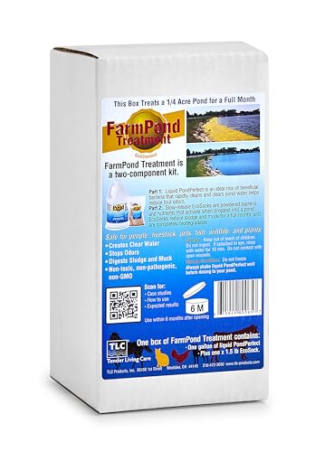 TLC Farm Pond Treatment – PondPerfect Liquid & EcoSock Dual System, Pond Bacteria for Larger Outdoor Ponds – 1 Box Treats Up to 1/4 Acre – 1 Gallon + 1 EcoSock - size: 1 Gallon + 1 EcoSock