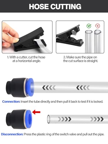 36PCS Push-to-Connect Air Line Fitting Plug, Kalolary Quick Connect End Plugs Brake Line Plug Air Hose Fittings Quick Cap Plugs Fitting for 1/8" 5/32" 1/4" 5/16" 3/8" 1/2" OD Tube