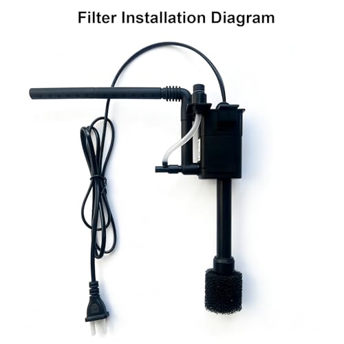 FS&AQ 3 Gallon Fish Tank with Filter and Light No-Install Small Aquarium Starter Kit