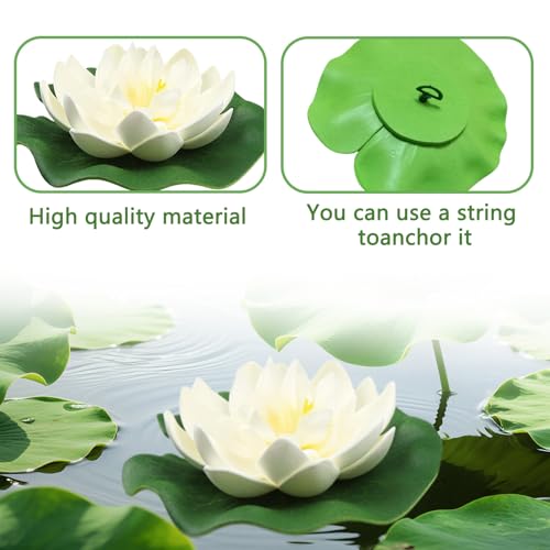 4PCS Artificial Floating Lotus Flowers – EVA Foam Pond Decor for Aquariums & Gardens