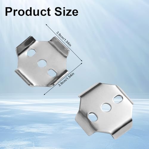 2pcs Towel Bar Replacement Parts, 39x39mm Stainless Steel Square Buckle Wall Bracket Towel Bar Base Spacers Fixing Piece Screws Bathroom Mounting Hardware Kit for Towels Rod Accessories