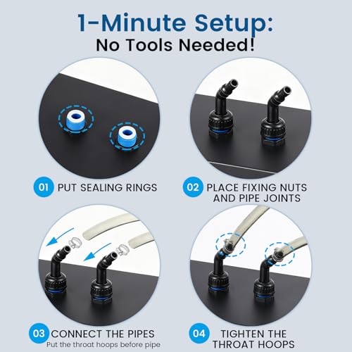 BAOSHISHAN Aquarium Chiller Fitting Kit, Water Hose Connector Accessories | One Set (1 Set)