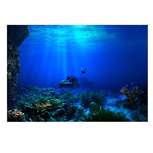 3D Fish Background 75 Gallon Show Fishtank Wallpaper Aquarium Background Fish Decorations, Fish Aquarium Background, 3D Aquarium Background