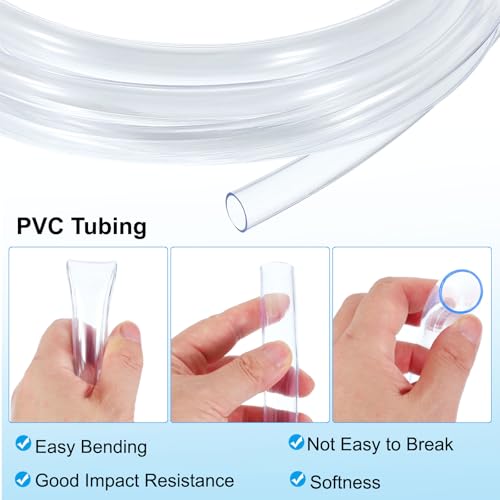 PATIKIL PVC Tubing 5/8" ID x 5/7" OD (16 mm x 18 mm) 5 Ft / 1.5 Meter, Flexible Clear Vinyl Tubing Water Hose Tube for Reverse Osmosis Systems Water Filters, Clear - size: 5/8" x 5/7" x 5 Ft