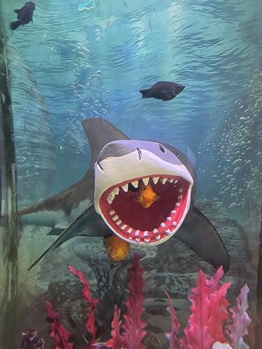 Aquarium Decor Magnetic Great White Shark Ornament – Wall-Mounted Fish Tank Accessory