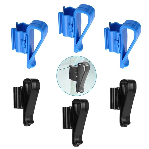 6 PCS Fish Tank Hose Holder Adjustable Fish Tank Water Clip Fish Tank Water Pipe Clamp Fish Tank Mounting Clip for Fish Tank and Aquarium(Fit for 8mm to 16mm Hoses,Black,Blue)