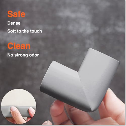 Roving Cove HeftyFit Edge Corner Protector Baby Proofing (Large 15ft Edge 4 Corners), Heavy-Duty, Soft NBR Rubber Foam, Furniture Fireplace Safety Bumper Guard, 3M Adhesive, Stone Grey - color: Stone Grey, size: Large 15 feet
