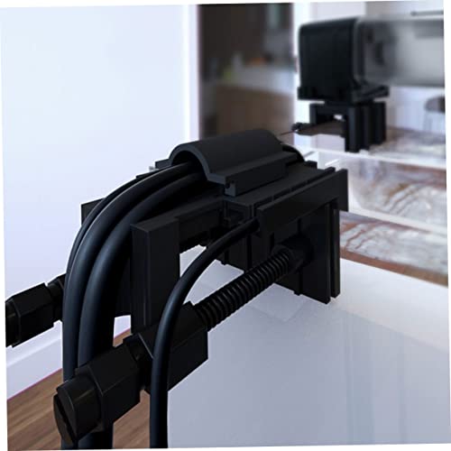 Veemoon 2pcs Multifunction Acrylic Hose Holder Clips for Aquarium Easy to Install Organize Cables and Tubing for Fish Tanks