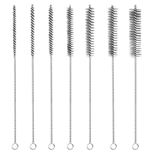7Pcs Wire Tube Brushes Set,Stainless Steel Bottle Brush ,12" Long Wire Bore Brushes for Deep Cleaning Pipes,Tubes,Narrow Spaces, Engine Parts, Home Brew(1/4"-1" Sizes) - color: silver, size: 7 Pieces, 12 Inches