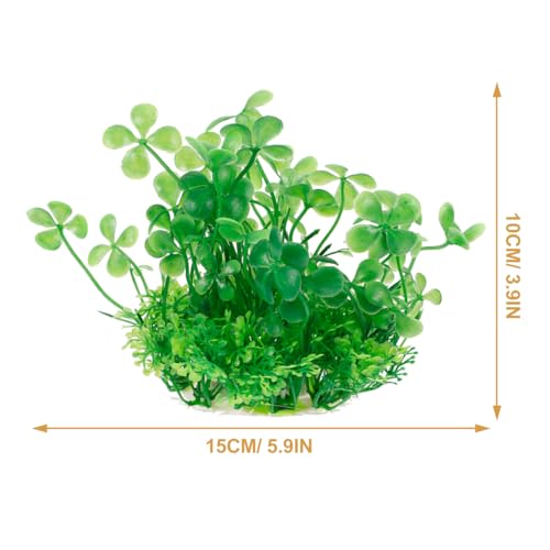 BESPORTBLE Artificial Aquarium Plant Decor Realistic Plastic Fish Tank Decoration for Natural Aquatic Landscapes Lightweight St Patrick S Day Green Fish Tank Accessories 5.90X5.90X3.93In
