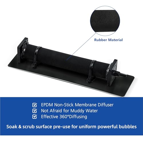 Luckerain Pond Aerator - 16000 Gallon Aerator for Outdoor Ponds, 2 Weighted Air Lines and 2 Submersible Diffusers, Black - size: 2 Diffusers / Up to 16000 Gallon