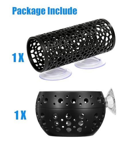KINGYEENUO Betta Tunnel, Betta Fish Toys, Aquarium Fish Hideout with Suction Cups, Shrimp Cave Decor for Shrimp, Guppies - Safe Play & Resting Area for Bettas, Tank Accessories, a Set