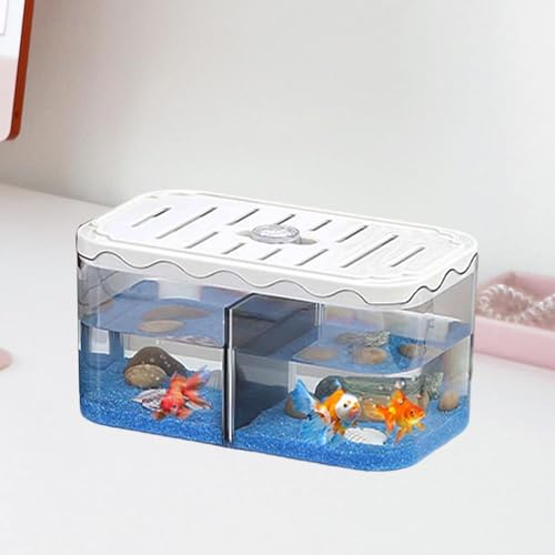 Aquarium Breeding Box, Small Aquarium, Multifunctional Table Decoration, Acclimation and Breeding Box for Clownfish, White