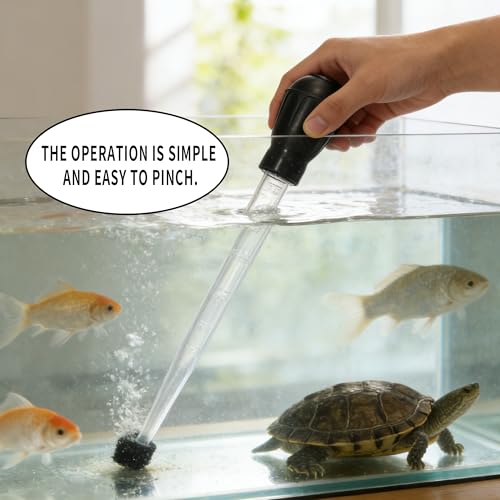 Aquarium Siphon Water Changer - Blue & Black Gravel Vacuum Cleaner Tool Kit for Fish Tanks