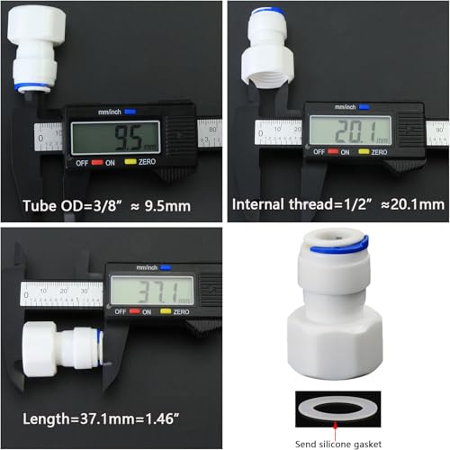 1/2" Female Thread Straight x 3/8" PE Hose OD Push-In Quick-Connect Fitting for RO Reverse Osmosis Water Filter Plastic Joint, Beverage Dispenser & Water Filtration/Purification Systems (5PCS) - style: 1/2" Female Thread to 3/8" Quick-Connect Straight