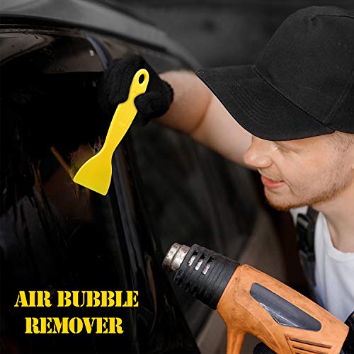 12 Pieces Plastic Spatula Putty Knife, Air Bubble Remover Sticker Installation Tool Flexible Paint Scrapers for 3D Printing Resin Removal Vinyl Film Wrap Cleaner, Spackling, Patching, Decal, Wallpaper - color: Black, Yellow