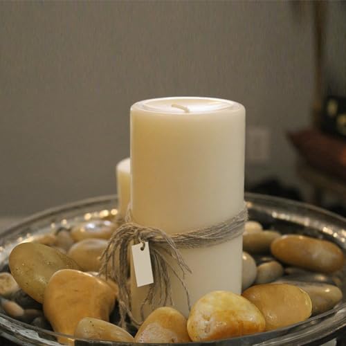 FANTIAN 5 lbs Yellow River Rocks, 1-2 Inch Polished Pebbles for Indoor Plants, Decorative Rocks Stones for Landscaping, Vases, Aquariums, Fountains, Pathways, Backyard and Garden - color: Yellow, size: 5 lbs, 1-2 Inch