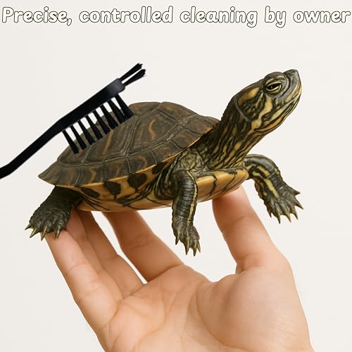 Turtle Shell Cleaning Suction Brush Tank, Turtle Scratcher for Tank Shell Cleaner with Suction Cup and Handheld Back Scratcher Remove Mud Dirt, Tortoise Habitat Accessories (Gray) - color: Gray