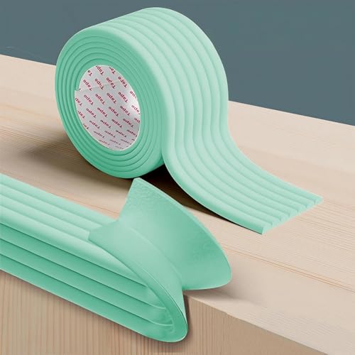 Baby Proofing Edge Corner Protector,Edges with Furniture Desk Edge Cushion& Edge Safety Bumpers,Corner Protector for Baby,Soft Rubber Foam Guard,16.4ft Light Green - color: Light Green, size: 500*8*0.8cm