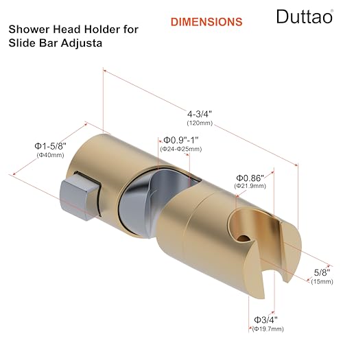 Shower Head Holder for Slide Bar Adjustable Hand Shower Holder Bracket for Slide Bar, Slider Clamp Bathroom Replacement,360 Degree Rotation Sprayer Holder,Brushed Gold Finish - color: Brushed Gold