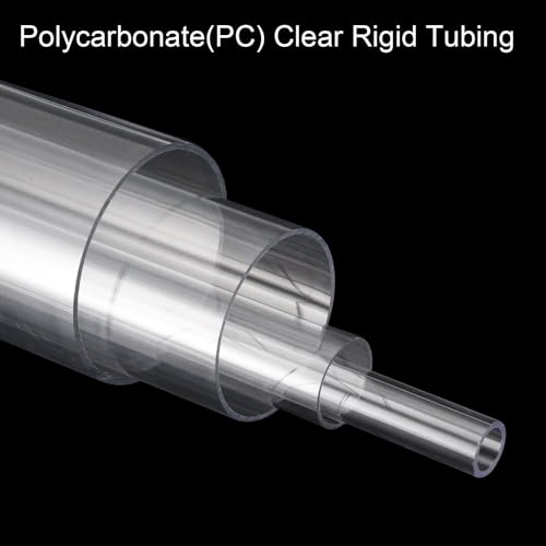 uxcell Rigid Round Clear Tubing 9mm(3/8") ID x 15mm(9/16") OD x 0.5Ft(150mm) Length Plastic Tube - size: 9mm x 15mm x 150mm