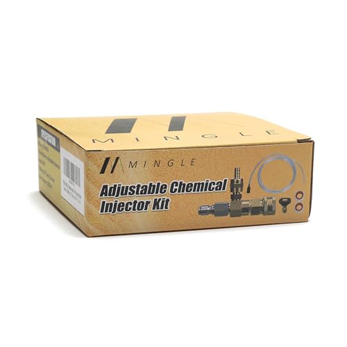 M MINGLE Adjustable Chemical Injector Kit for Pressure Washer, Soap Injector, 3/8 Inch Quick Connector