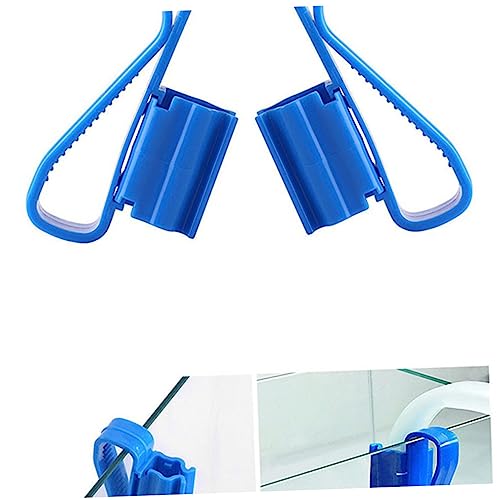 COLLBATH 2pcs Aquarium Filtration Hose Clip Water Clip Holder for Fish Tank Pump Fixing Clamp for Easy Water Changes and Tank Cleaning Compatible with All and Buckets Blue - size: 8.5*1.8CM