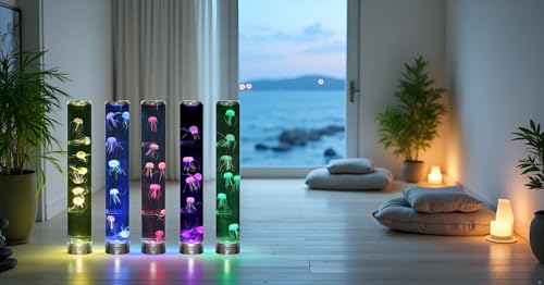 Lightahead LED Jellyfish Aqua Mood Lamp with 5 Color Changing Light Effects. The Ultimate Extra Large Synthetic Jelly Fish Tank Aquarium Mood Lamp for Ages 15 and Above. Ideal Gift (Extra Large) - size: Extra Large (32 Inches Tall)