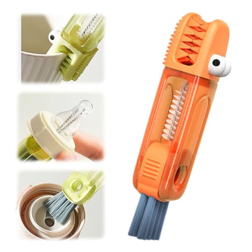 3 in 1 Cup Lid Cleaning Brush, 2024 Upgrade Crevice Cleaning Brush Set for Baby Bottle Gap Tight Spaces Cup, 3 in 1 Multifunctional Cleaning Brush Portable Cup Lid Cleaner with Brush (B3) - color: B3