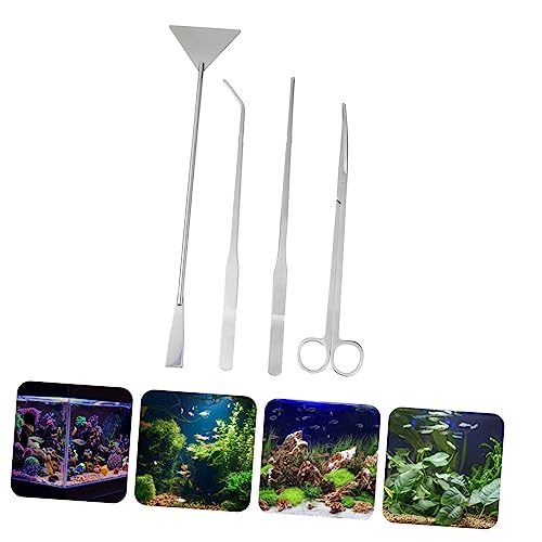 COLLBATH 1set Aquarium Aquascaping Tool Kit Water Plants Scissors Tweezers Spatula for Precision Plant Trimming and Maintenance Fish Tanks