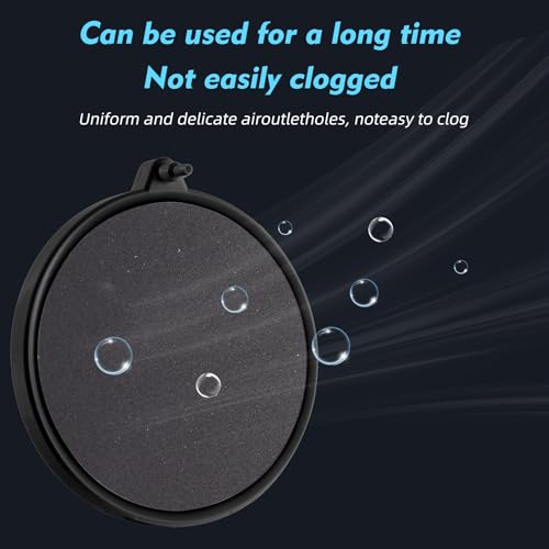 Rise Torrent 5.9 Inch Nano Air Stone with Case - Silent High Oxygen Bubbler for Aquariums, Fish Tanks & Hydroponic Systems, Black Small Bubble Diffuser Accessories (No Air Pump and Air Tube) - color: Black, size: 5.9"