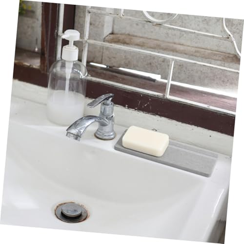 Cabilock 2pcs Quick-Drying Wash Mats for Bathroom Diatomite Mat Non-Slip Soap Holder - color: Grey