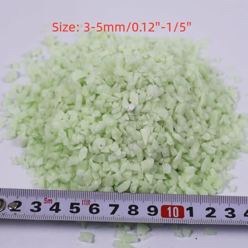 Glow in the Dark Gravel Stones,Aquarium Gravel,Aquarium Sand,Decorative Glow Gravel Rocks for Fairy Garden Fish Tank Succulents Pot Vase Filler Decor, 1 Pound (Yellow Green, 3-5mm) - color: Yellow Green, size: 3-5mm