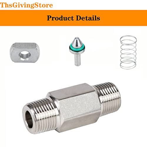 1/4 Inch NPT Male to Male Thread 304 Stainless Steel Check Valve One Way Non-Return Valve for Water Oil Gas Check Valve 1PCS - color: Outer to Outer