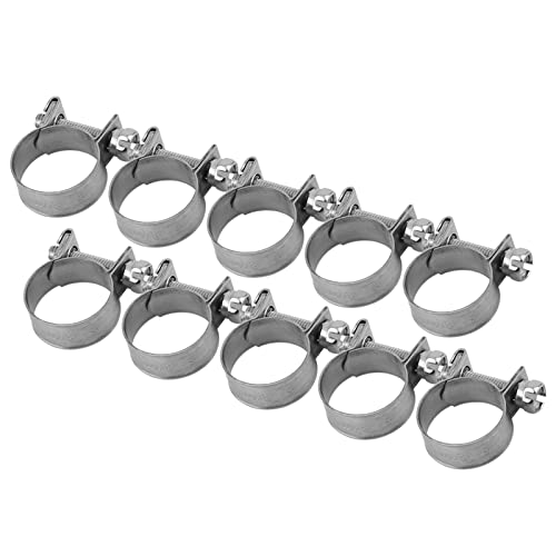 10pcs Stainless Steel Hose Clamps – Adjustable 6-20mm Fuel Line Pipe Clips for Air, Water, Silicone & Fuel Hoses (16-18Mm) - size: 16-18Mm