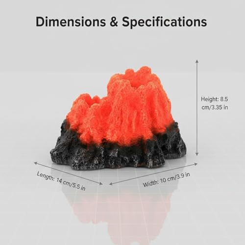 Aquarium Decorations Cave Fish Tank Accessories Volcano Decor (Small)