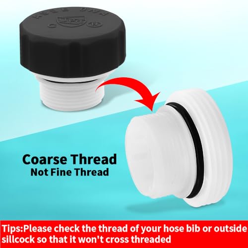 2PCS ASSE 1019-A Repair Kit(Coarse Thread), Asse 1019 A Vacuum Breaker Replacement, Outdoor Faucet Repair Kit, Anti siphon valve repair kit with 2PCS Hose End Caps(Black) - color: Black