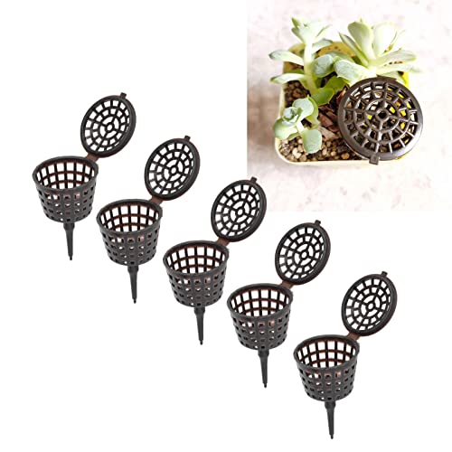Bonsai Fertilizer Box,Plastic Basket Portable Aquarium with Lid Planting Nutrition Cups Box Succulent Orchid Plant Tool Garden Plastic Plants Mini Containers for Potted Home Balconies