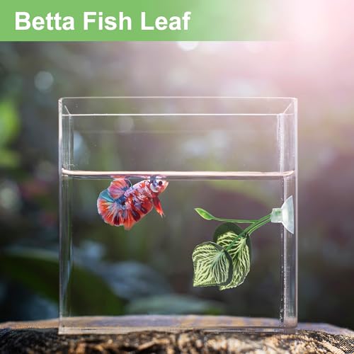 Betta Fish Leaf, Natural Habitat Simulation for Betta Spawnings Grounds, Betta Spawnings Leaves, Resting Bed, Large & Small Leaves, Yellow Green