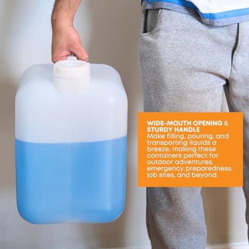 FastRack 6 Gallon Hedpak Water Jug with Screw Cap | 4-Pack, BPA-Free Food-Grade HDPE, Leak-Proof White Container | For Brewing, Fermentation & Water Storage - size: 4 Pack - 6 Gallon