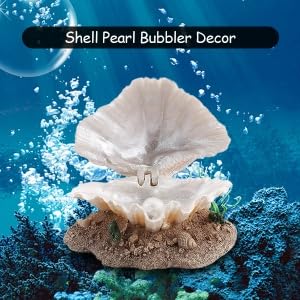 Shell Pearl Bubbler Decor Fish Aquarium Foldable Shell Fishes Shrimp Hiding House Cave Resin Fish Shrimp Breeding Hiding Cave Shelter Aquarium Landscaping Decoration