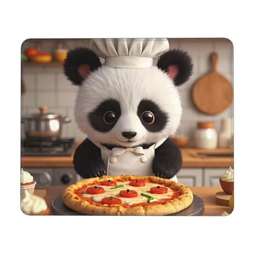 Cute Panda Chef Gaming Mouse Pad Non-Slip Rubber Base Square Mouse Mat for Office Computer Mousepad 10 X 12 Inch - color: Cute Panda Chef, size: 12L x 10W inches