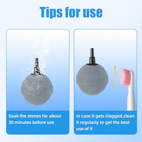 AQUANEAT Air Stones for Ponds 2 Inch, Long Lasting Aerator Oxygen Diffuser, Air Pump Accessories for Aquariums, Fish Tanks, Hydroponics and DWC Reservoirs 4 Pack