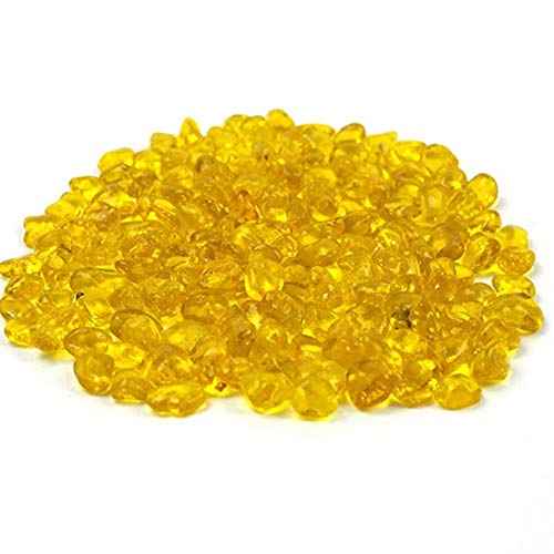 OMEM Aquarium Stone Decorations,Big Yellow Glass Crystal Stone, Fish Tank Gravel Decorations,Fantasy Fish Tank(A Pack of 100, Yellow) - color: Yellow, size: A Pack of 100