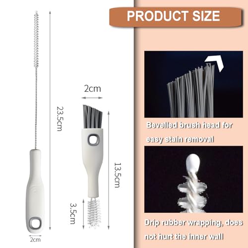 Cup Lid Cleaning Brush Set Multifunctional Bottle Cleaning Tools Portable Gap Cleaner Kit for Baby Bottle Sippy Cup Tubes Teapot Spout